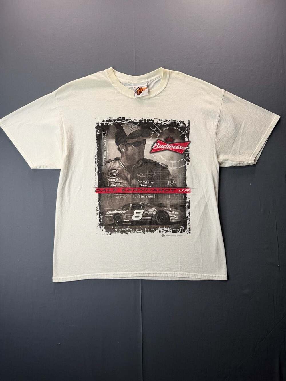 Vintage Winners Circle Dale Earnhardt Jr Budweiser NASCAR T-Shirt XL Y2K
